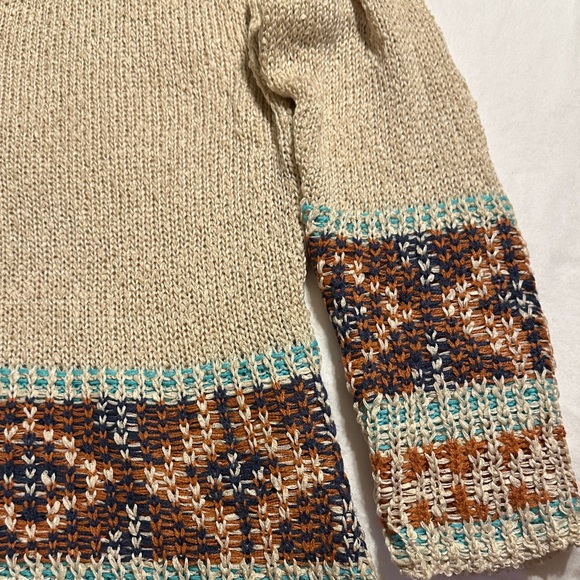 Blue B Women's V-Neck Sweater - Beige and Brown - Picture 3 of 6